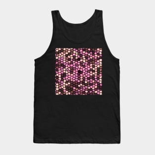 Painted Glass of Pixel Pink Hearts Pattern Tank Top